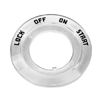 53-54 Chevrolet Ignition Switch Bezel, Clear Plastic with Black Letters