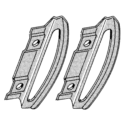 53-54 Chevrolet Rear Fender Skirt Guides, Pair