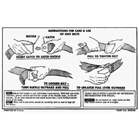 53-57 Chevrolet Car - Seat Belt Instruction Card