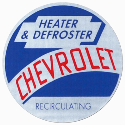 53 Chevrolet Car - Airflow Heater Box Decal