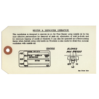 53-54 Chevrolet Full Size Car - Standard Heater Instruction Tag