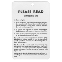 58-59 Full Size Autronic Eye Tag