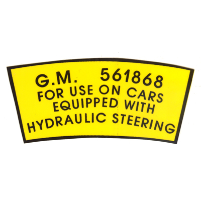 53-54 Chevrolet Car - Power Steering Pulley Decal