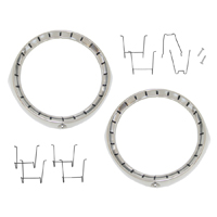 54 Chevrolet Headlamp Bezels w/ Clips, Polished Stainless Steel with Black Details