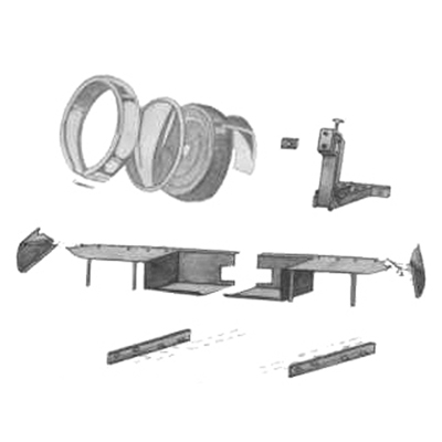 50 Continental Kit, Extended Bumper Style, Solid Faceplate w/ Chrome Tire Ring