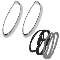 54 Chevrolet Fullsize Tail Lamp Bezels, Chrome w/ Lens & Housing Gaskets, Pair