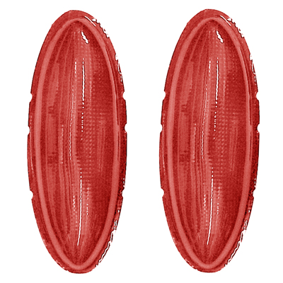 54 Chevrolet Fullsize Tail Lamp Lens, 1 Piece Low Bubble Red Plastic, Pair