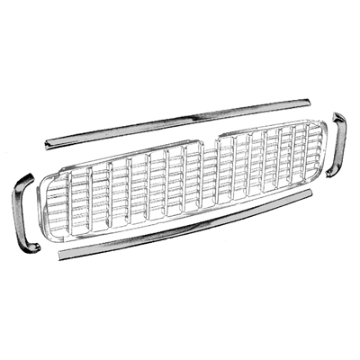 55 Chevrolet Grill Molding Set, Chrome, U.S. Made, 4 Pieces