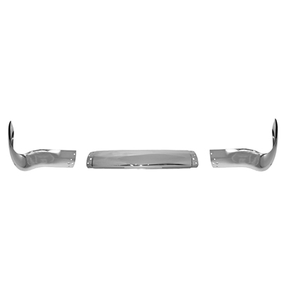 55 Chevrolet Front Bumper w/ Brackets, 3 Piece, Chrome