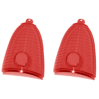 55 Chevrolet Fullsize Tail Lamp Lens, Red Plastic, Pair