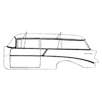 55-57 Chevrolet 210 2-Door Wagon Side Window Molding Clip Set