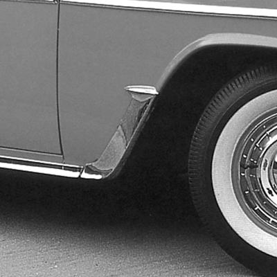 55 Chevrolet Passenger Car Front Fender Gravel Shields, Stainless Steel, w/o Nuts Pair