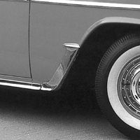 55 Chevrolet Passenger Car Front Fender Gravel Shields, Stainless Steel, w/o Nuts Pair