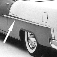 55 Chevrolet Bel-Air 2 Dr. Rear Long Quarter Molding, LH