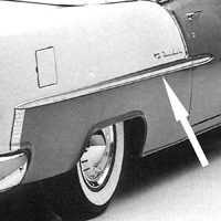 55 Chevrolet Bel-Air 2 Dr. Rear Long Quarter Molding, RH