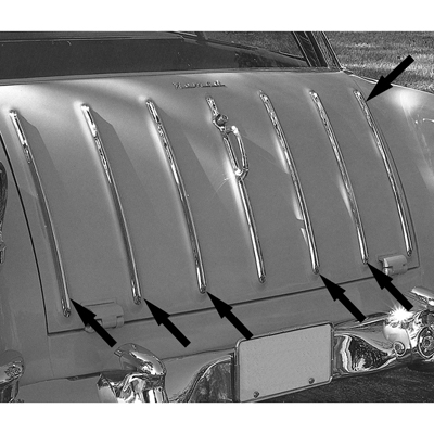 55-57 Chevrolet Nomad Tailgate Molding Set, Chrome 6-Piece Set