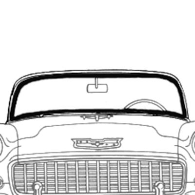 55-57 Chevrolet Passenger Car Hardtop/Nomad Upper Windshield Molding , LH or RH, Pair