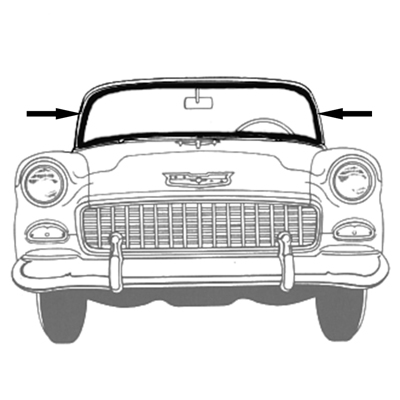 55-57 Chevrolet All Exept Convertible & 55 150 Models, Windshield Rubber Seal, Each