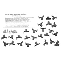 **CALL**55-57 Chevrolet 150/210 2-Dr. Belt Weatherstrip Clip Set, Installs all 4 Outer Whiskers