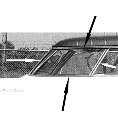 55-57 Chevrolet 2-Dr. Utility Sedan Rear Side Glass Seals, Pair