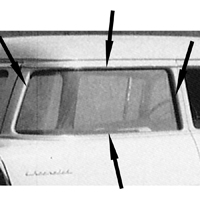 55-57 Chevrolet 4-Dr. Wagon Rear Side Glass Seals, Pair