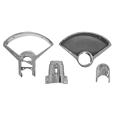 55-56 Chevrolet Full Size (w/Standard Trans), Chrome Dash Bezel Set, 4 Pieces