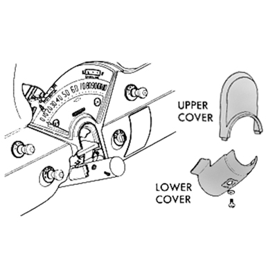 55-56 Chevrolet Full Size - Upper & Lower Chrome Dash Bezel Steering Column Covers, Pair