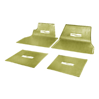 **CALL**41-57 Chevrolet Full-Size Car - 4-Piece Rubber Floor Mats Set w/Chevy Crest Emblem, Tan
