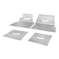 **CALL**41-57 Chevrolet Full-Size Car - 4-Piece Rubber Floor Mats Set w/Chevy Crest Emblem, Gray