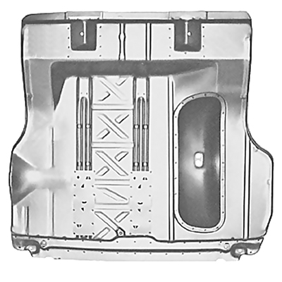 55-57 Chevrolet Full Size - Full Trunk Floor Pan with Braces & Spare Tire Well, US Made