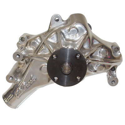 69-72 Chevrolet Small Block Car, Long Polished Edelbrock Aluminum Water Pump