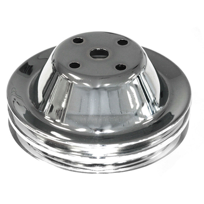 Chevrolet SB w/Short Pump - Chrome Double Groove Replacement Water Pump Pulley