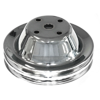 Chevrolet SB w/Short Pump - Chrome Double Groove Replacement Water Pump Pulley