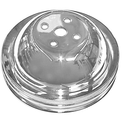 Chevrolet BB w/Short Pump - Chrome Double Groove Replacement Water Pump Pulley