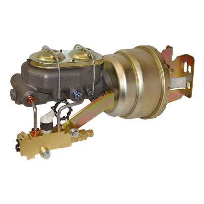 55-57 Chevrolet Car - Power Brake Booster / Master Cylinder / Proportioning Valve Kit., Dual Diaphragm, 8