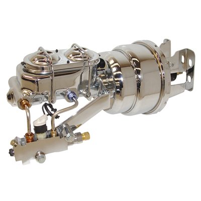 55-57 Chevrolet Car - Power Brake Booster / Master Cylinder / Proportioning Valve Kit, Dual Diaphragm, 8