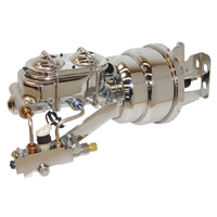 55-57 Chevrolet Car - Power Brake Booster / Master Cylinder / Proportioning Valve Kit, Dual Diaphragm, 8