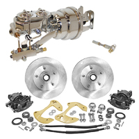 55-57 Chevrolet Full Size - Power Disc Brake Kit, Wide Offset, Dual Diaphragm, Chrome Plated, 8