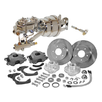 55-57 Chevrolet Car - Power Disc Brake Kit, Zero Offset, Dual Diaphragm, Chrome Plated, 8