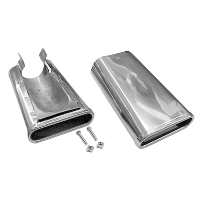 55-56 Chevrolet Full Size - Exhaust Tip w/Power Pack, 2 x 4 BBL, Set