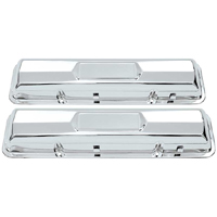Chevrolet Small Block Car (NOT 265 or early 283) - Early Style Valve Covers, Chrome, Pair