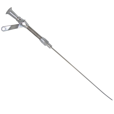 58-72 Chevrolet Small Block V8 Car, Stainless Steel Braided Engine Oil Dipstick & Tube