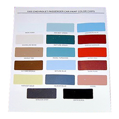 55 Chevrolet Car - Paint Chip Chart