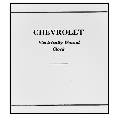 55-56 Chevrolet Car - Clock Instruction Manual
