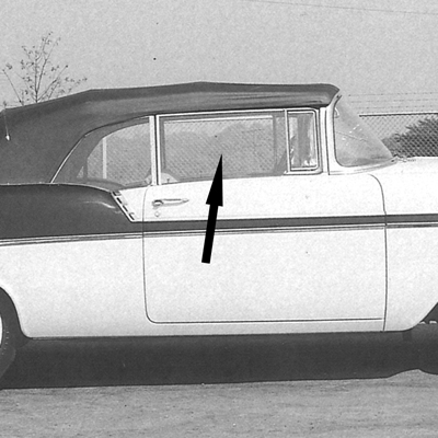 55-57 Chevrolet 2-Door Hardtop or Convertible Clear Door Glass
