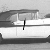55-57 Chevrolet 2-Door Hardtop or Convertible Clear Door Glass