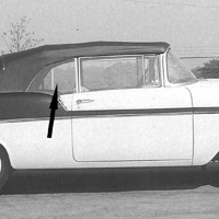 55-57 Chevrolet 2-Door Convertible Clear Quarter Glass