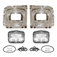 56 Chevrolet Parking Light & Backing Plate Kit, Chrome LH & RH Set
