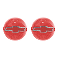 56 Chevrolet Fullsize Tail Lamp Lens, Red Plastic w/ Red & Chrome Trim Bow tie, Pair