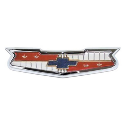 55 Chevrolet Fullsize V8 Hood Emblem Assembly, Bow tie